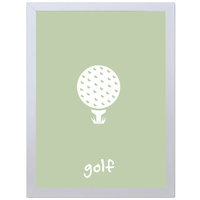 Golf (Green, 297 x 420mm, White Frame)