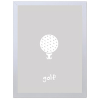 Golf (Gray, 297 x 420mm, White Frame)