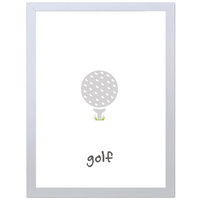 Golf (White, 297 x 420mm, White Frame)