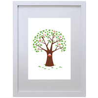 Simple Tree (210 x 297mm, White Frame)