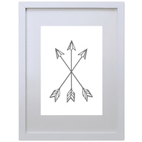 Three Crossing Arrows (210 x 297mm, White Frame)