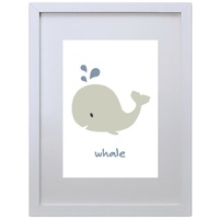 Gray Whale  (210 x 297mm, White Frame)