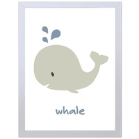 Gray Whale  (297 x 420mm, White Frame)