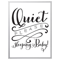 Quiet Please Sleeping   (297 x 420mm, White Frame)