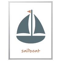 Sailboat (297 x 420mm, White Frame)