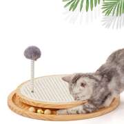 Wooden Interactive Cat Toy  Spinning Track & Wand Toy, Engaging Pet Toy for Cat