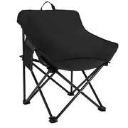 Black Outdoor Folding Camping Chair - Portable Lounge Chair, Lightweight Beach Chair