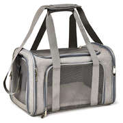 XL Grey Portable Foldable Pet Carrier Bag - Large Capacity Travel Carrier