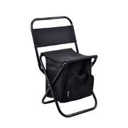 Black Portable 3-in-1 Folding Camping Chair with Storage Bag