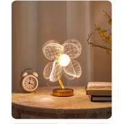 Four Leaf Clover Shape Luxury Acrylic Table Lamp - Modern USB Powered Night Light