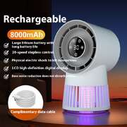 Portable Rechargeable Mosquito Killer Lamp With Adjustable Fan - 8000Mah Battery