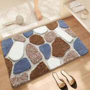 Super Absorbent Non-Slip Bath Mat - Blue Stone 40x60CM