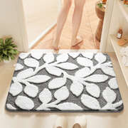 Super Absorbent Non-Slip Bath Mat - White-Grey 40x60CM