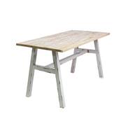 Steel Dining Table With Ash Wood Top   