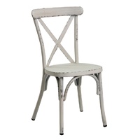 White Aluminium Cross Back Chair Set Of 2