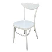 Aluminium Moon Back Chair Retro White Set of 2