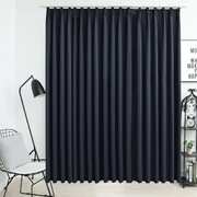 Blackout Curtain with Hooks Anthracite 