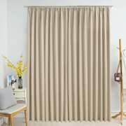 Blackout Curtain with Hooks Beige 