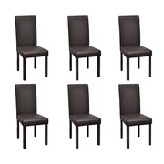 Dining Chairs 6 pcs Brown Faux Leather