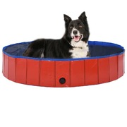 Foldable Dog Swimming Pool Red PVC L