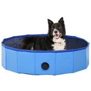 Foldable Dog Swimming Pool Blue PVC XL