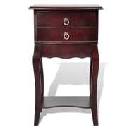 Nightstand with 2 Drawers Brown