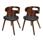 Dining Chairs 2 pcs Brown Faux Leather