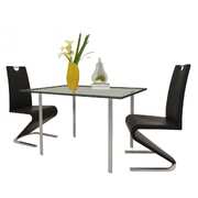 Dining Chairs 2pcs Black Faux Leather