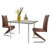 Dining Chairs 2pcs Brown Faux Leather