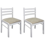 4x Solid Rubber Wood Dining Chairs White Velvet Kitchen Dinner Chair