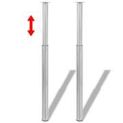 Telescopic Table Legs 2 pcs Brushed Nickel 710 mm-1100 mm