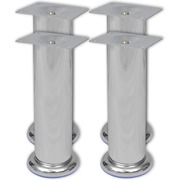 Round Sofa Legs 4 pcs Chrome 180 mm