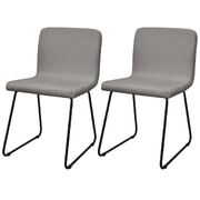 Dining Chairs 2 pcs Light Grey Fabric