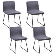 Dining Chairs 4 pcs Dark Grey Fabric