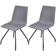 Dining Chairs 2 pcs Light Grey Fabric