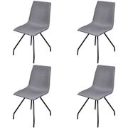 Dining Chairs 4 pcs Light Grey Fabric