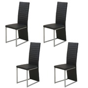 Dining Chairs 4 pcs Black Faux Leather