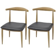 Dining  Chairs 2 pcs Black Faux Leather