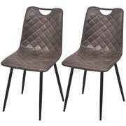 Dining Chairs 2 pcs Dark Brown Faux Leather