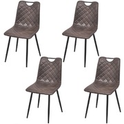 Dining Chairs 4 pcs Dark Brown Faux Leather