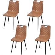 Dining Chairs 4 pcs Light Brown Faux Leather