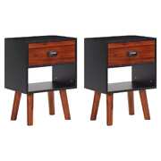 Solid Acacia Wood Bedside Cabinets 2 pcs 