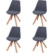 Dining Chairs 4 pcs Dark Grey Fabric