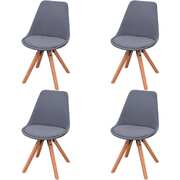 Dining Chairs 4 pcs Light Grey Fabric