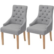 Dining Chairs 2 pcs Light Grey Fabric