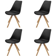 Dining Chairs 4 pcs Black Faux Leather