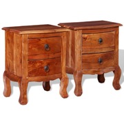 Nightstands with Drawers 2 pcs Solid Acacia Wood