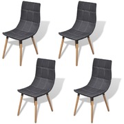 Dining Chairs 4 pcs Dark Grey Fabric