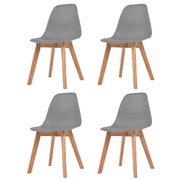 Dining Chairs 4 pcs Grey Plastic