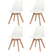 Dining Chairs 4 pcs  White Faux Leather